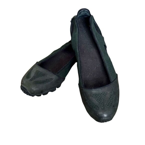 Merrell Oceana Black Nubuck Leather Slip On Flats Shoes Size 8 - Picture 1 of 10